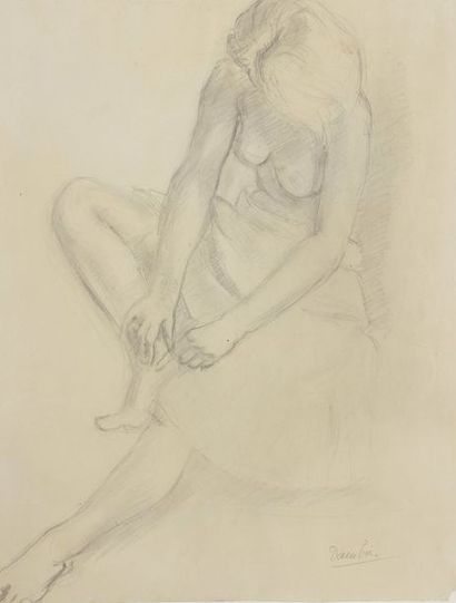  Marcel DAMBOISE (1903-1992) 
Set of two drawings : 
 
- STUDY OF LEGS 
Lead...