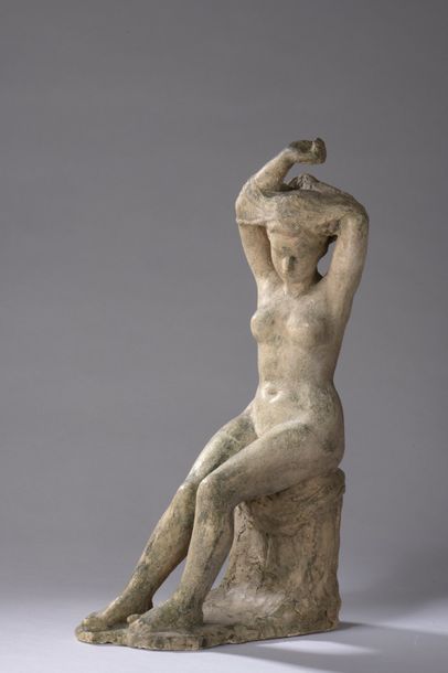 null Marcel DAMBOISE (1903-1992)


SEATED WOMAN TAKING OFF HER SHIRT, 1945-1948


Patinated...