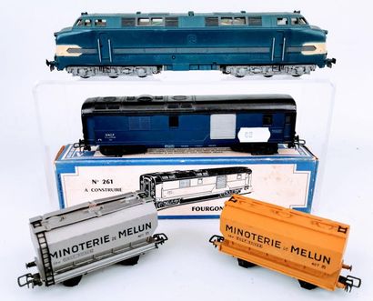 null VB : motrice CC 060 DB SNCF - fourgon générateur (bo) - wagons à essieux maquettes...
