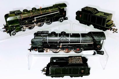 null ANTAL - BASCOU : locomotive 231 H, noire SNCF et son tender - locomotive 231...