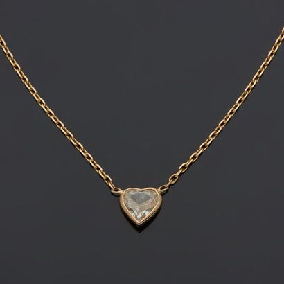 Yellow gold chain, 18k 750‰, with a heart-shaped...