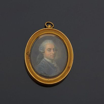 Miniature on ivory of oval shape, portrait...