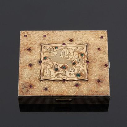 Silver minaudière, 2nd title 800‰, gold plated,...