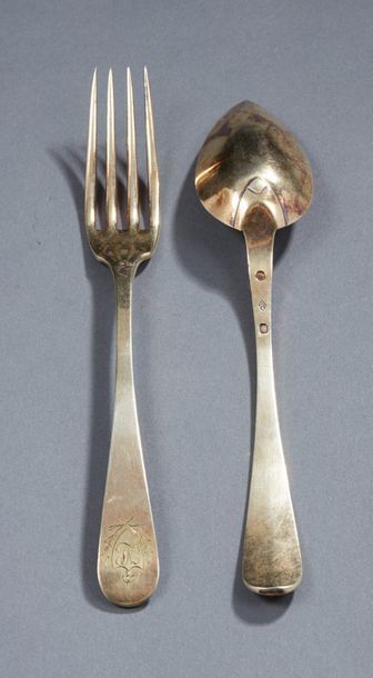 Small gilt silver cutlery, silver 1st title...