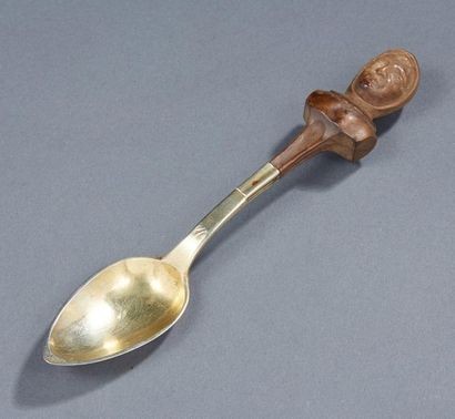 Spoon in vermeil, silver 2nd title 800 ‰,...