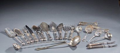 null Silver Gordian knot model set, 1st title 950‰, consisting of two sugar tongs,...