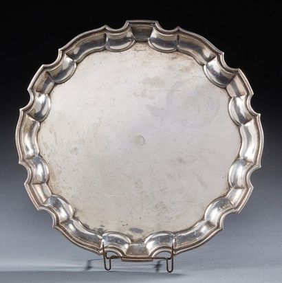 null Silver platter, 2nd title 800‰, round scalloped shape, engraved on the top "...
