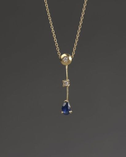 Yellow gold necklace, 18k 750‰, adorned with...