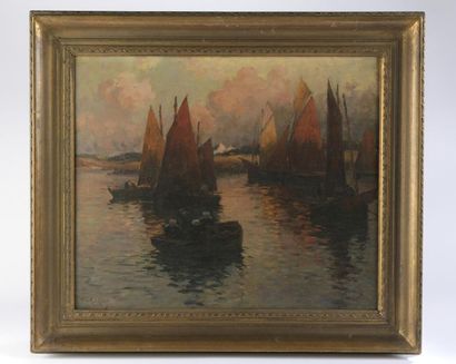 null Fernand LE GOUT-GÉRARD (1856-1924)
Barques en Bretagne
Huile sur toile signée...