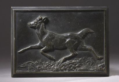 null Antoine Louis BARYE (1795-1875)
Cerf de Virginie .
Plaque en bronze, fonte ancienne...