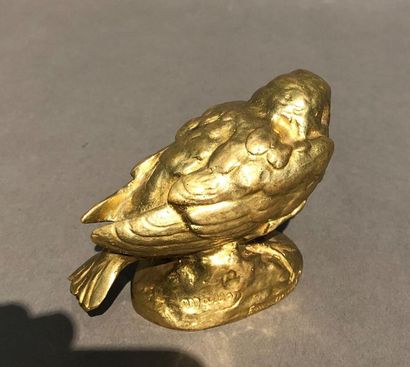 null Sujet en bronze doré représentant un oiseau signé Masson, Douillet éditeur
H...