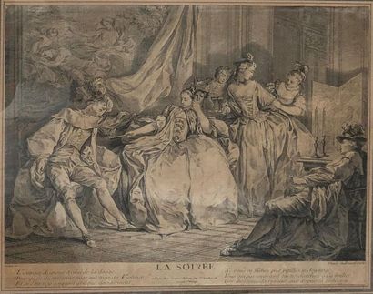 null Lot comprenant :
- Clément Pierre MARILLIER (1740-1808)
Trois gravures en noir,...
