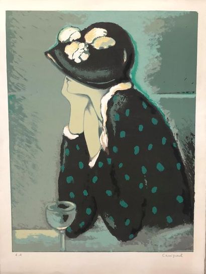 null Jean-Pierre CASSIGNEUL (1935)
Elégante au chapeau de fleurs
Lithographie en...