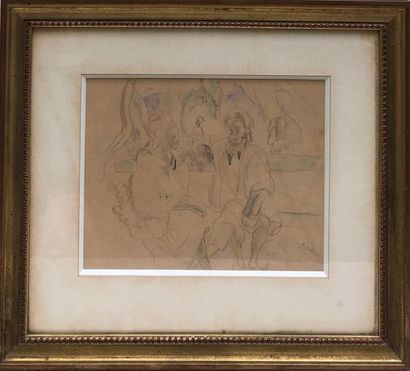 null Jules PASCIN (1885-1930)
Deux tunisiens en conversation, 1924
Crayon et aquarelle...