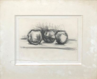 null +lot 61+Ecole du XXème siècle
Nature morte aux pommes
Crayon sur papier, signé...