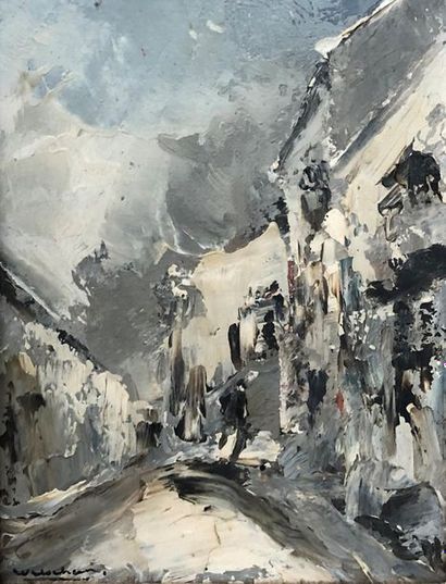 null William Marcel CLOCHARD (1894-1990)
Rue animée
Huile sur toile, signée en bas...