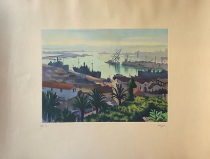 null D'après Albert MARQUET (1875-1947)
Le port d'Alger
Lithographie en couleurs,...