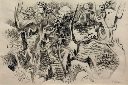 null Georges DAYEZ (1907-1991)
Tourettes, 1963
Encre et crayon sur papier, signé...
