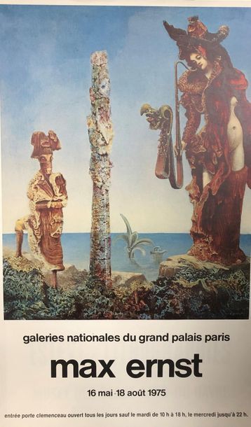 null Lot d'affiches comprenant :
- Max ERNST (1891-1976), Bibliothèque Nationale,...