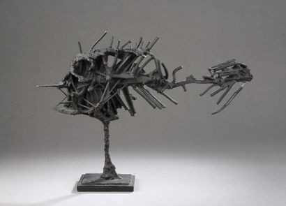 null CÉSAR (1921-1998)
LA RASCASSE, 1955-1993
Sculpture en résine noire signée et...