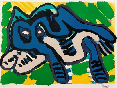 null Karel APPEL (1921-2006)
Après-midi d'un singe (bleu,vert,jaune)
Lithographie,...
