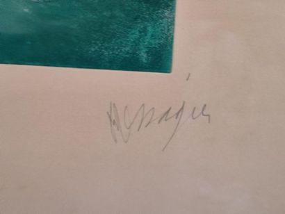 null Jean MESSAGIER (1920-1999)
Sous le mufle d'une génisse
Estampe signée, titrée...