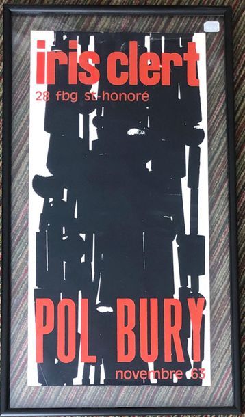 null Pol BURY (1922-2005)
Affiche d'exposition à la galerie Iris Clert en novembre...