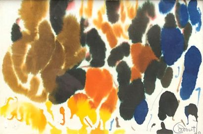 null Michel Cadoret (1912-1985)
Composition.
Aquarelle sur papier humide, signée...