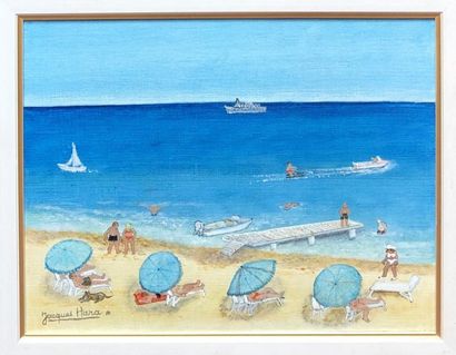 null Jacques HARA (1933)
La plage privée
Huile sur toile.
Signée en bas à gauche.
27...