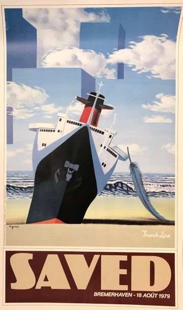 null CIGANER (XXème siècle)
Trois affiches French Line (Bremerhaven 1979, Croisière...