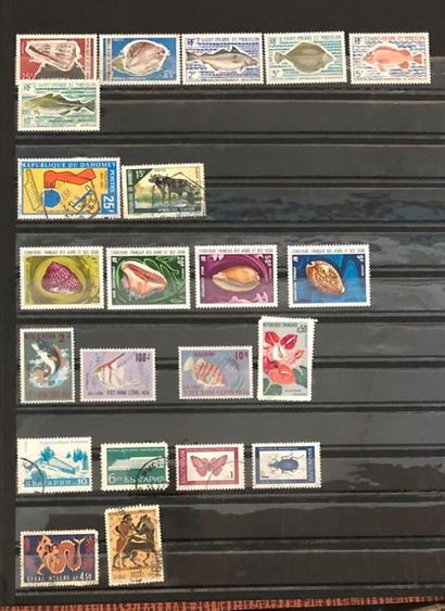 null Lot de timbres, albums et vrac