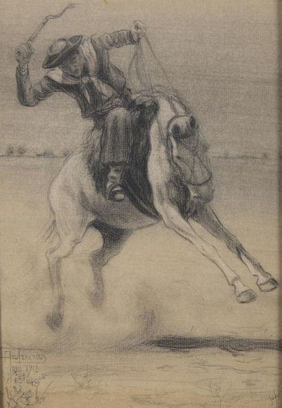 Ecole du XXè siècle
Cavalier sur son cheval...