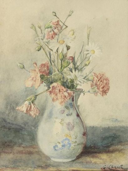 null Gustave CHANET (1862-1938)
Bouquet de fleurs
Aquarelle.
Signée en bas à droite.
31...