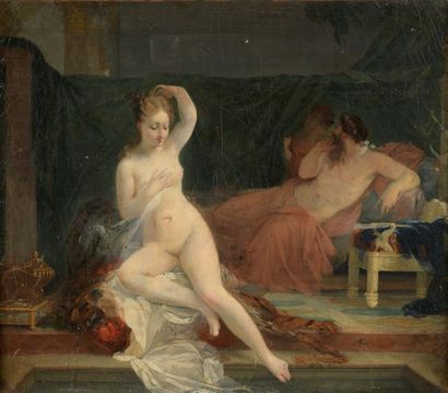 null Ecole néo-classique du XIXème siècle
Le bain de Vénus
Huile sur toile.
42 x...