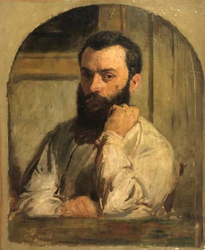 null Ecole française du XIXème siècle
Portrait d'homme à la barbe
Huile sur toile
73...