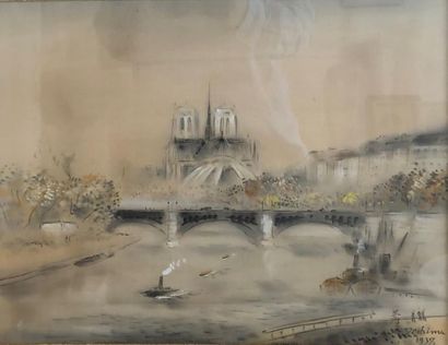 null Shunko DESHIMA (XX)
Vue du chevet de Notre-Dame de Paris depuis la Seine
Technique...
