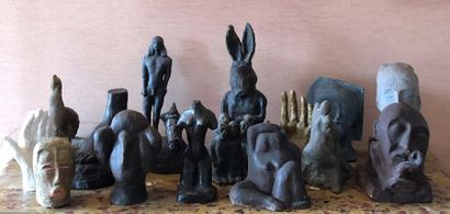 null Claude MARCUS (1924-2019)
Ensemble de seize sculptures en terre cuite, diverses...