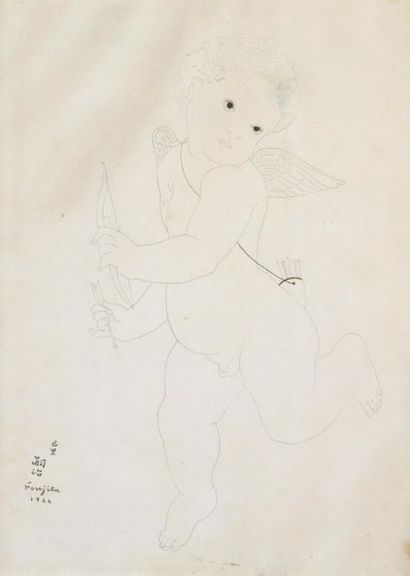 null Tsuguharu FOUJITA (1886-1968)
Cupidon armant son arc, 1924
Lithographie sur...