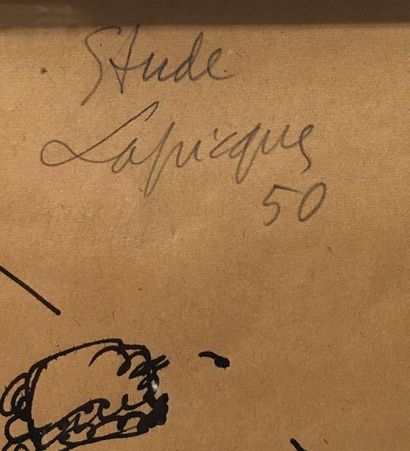 null Charles LAPICQUE (Theizé, 1898- Orsay, 1988)
Etude de personnages et de chevaux,...