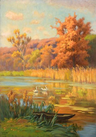 null Charles WISLIN (1852-1932)

Swans on the pond in autumn, Compiègne

Oil on canvas.

Signed...