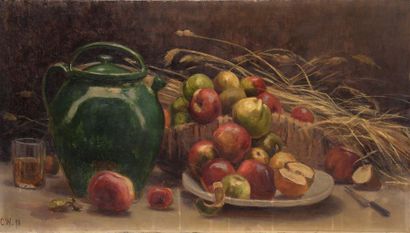 null Charles WISLIN (1852-1932)

Nature morte à la cruche verte et aux pommes, 1898

Huile...