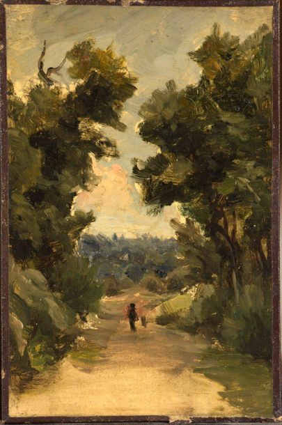 null Attributed to H. GUILLON (19th century)

Walker on the path

Oil on cardboard.

Dedicated...