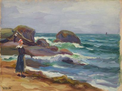 null Charles WISLIN (1852-1932)

Deux Bretonnes en bord de mer à Cabellou, Concarneau,...