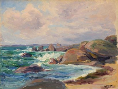 Charles WISLIN (1852-1932)

La vague à Cabellou,...