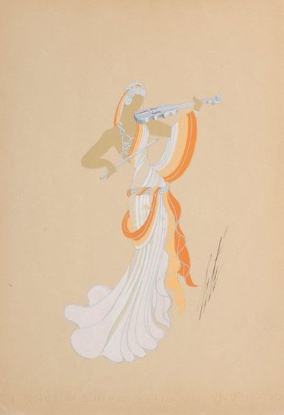 ERTÉ (1892-1990)

Les Violons, women's costume

Gouache...