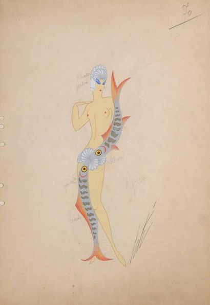 ERTÉ (1892-1990)

The Pisces, woman costume

Gouache...