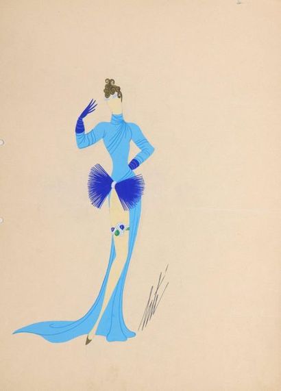 null ERTÉ (1892-1990)

La femme aux bijoux (robe bleue échancrée et jarretière),...