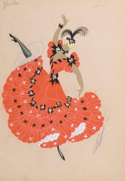 ERTÉ (1892-1990)

Cancan (robe rouge)

Gouache...