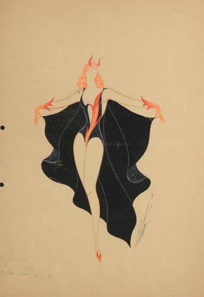 ERTÉ (1892-1990) 
Satan, costume de femme...