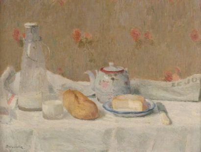 null Eugenne DURENNE (1860-1944)

Nature morte au pain et au verre de lait

Huile...